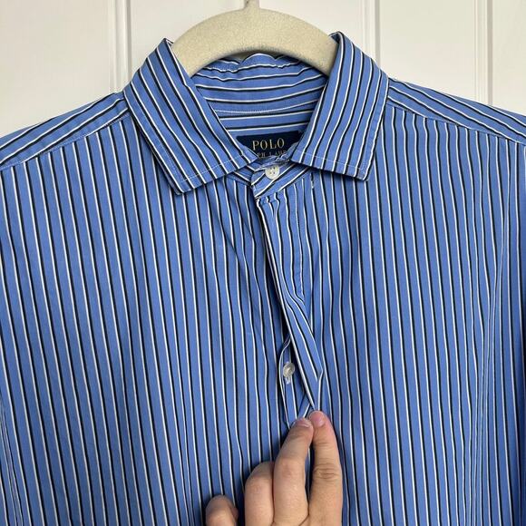 Vtg Polo Ralph Lauren Striped Button Down SIZE 6 French Front Preppy Academia - Picture 9 of 12